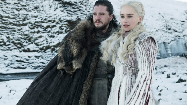 Jon Snow And Daenerys Targaryen Game Of Thrones Season 8 Wallpaper
