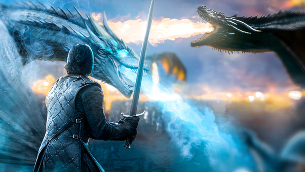 Jon Snow Game Of Thrones Dragon Wallpaper