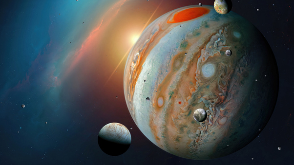 Jupiter Moons Space 5k Wallpaper