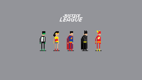 Justice League 8 Bit Wallpaper