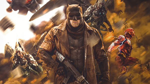 Justice League Batman In War 4k Wallpaper