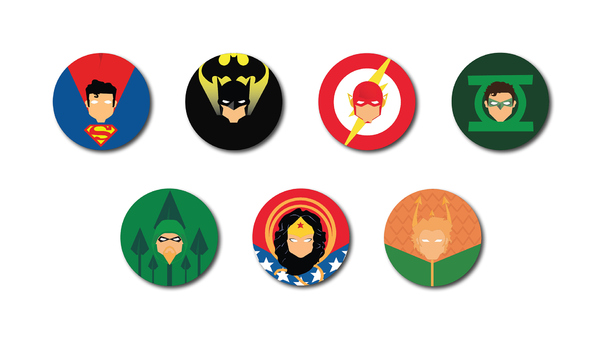 Justice League Heroes Badges Wallpaper