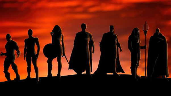 Justice League Heroes Silhouette 5k Wallpaper