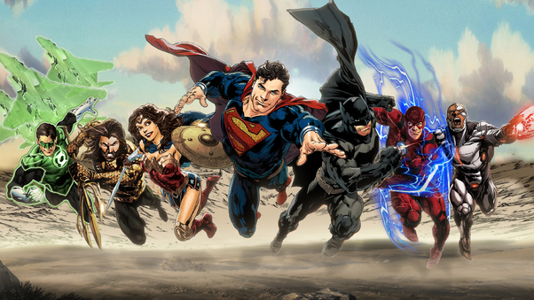 Justice League Superheroes Art Wallpaper