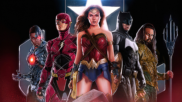 Justice League Team Art Wallpaper