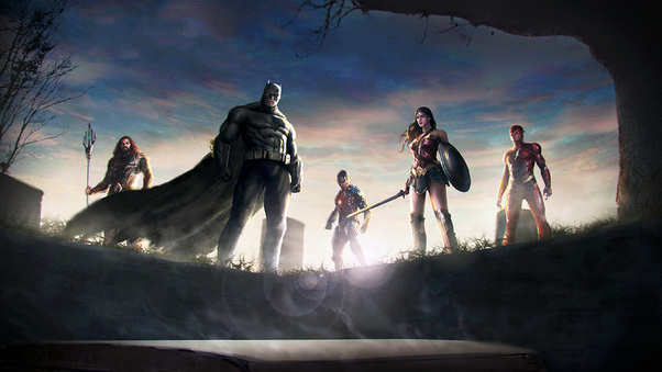 Justice League Team Superheroes Art Wallpaper