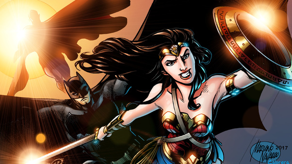 Justice League Wonder Woman Superman Batman Wallpaper