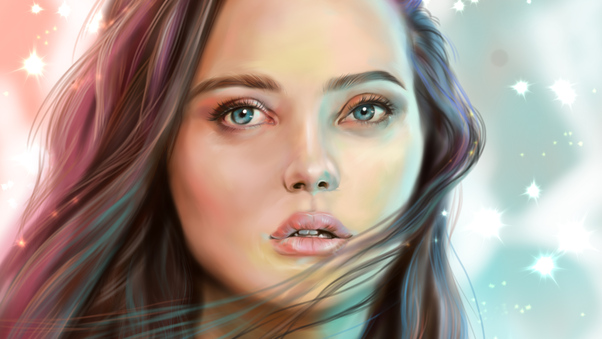 Katherine Langford Digital Portrait Wallpaper