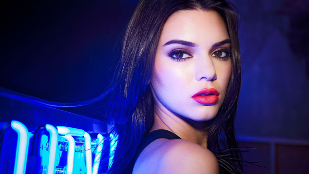 Kendall Jenner Neon Lights Photography 2019 4k Wallpaper