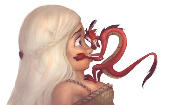 Khaleesi Dragon Cartoon Artwork Wallpaper