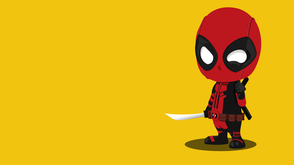 Kid Deadpool Minimalism Wallpaper