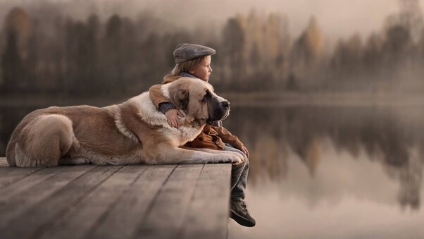Kids And Dogs Wallpaper