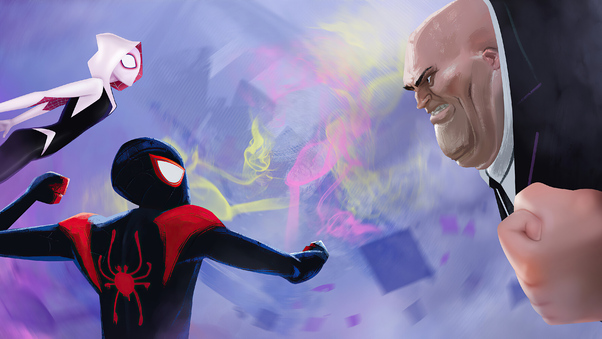 King Pin Vs Spiderman And Gwen Stacy Wallpaper