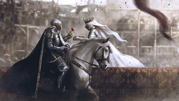 Knight Armor Rose 4k Wallpaper