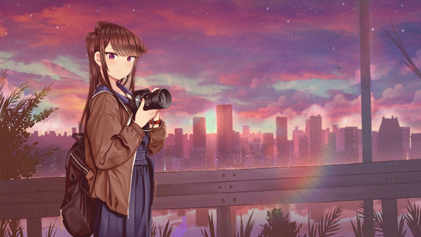 Komi San Wa Comyushou Desu Anime Cityscape 4k Wallpaper