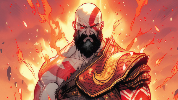 Kratos God Of War Minimal 4k Wallpaper