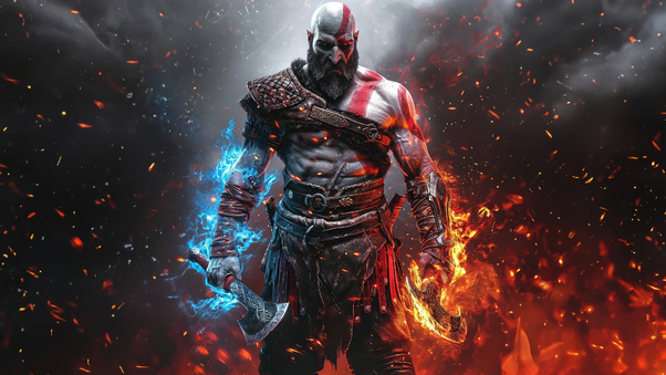 Kratos In Action Wallpaper