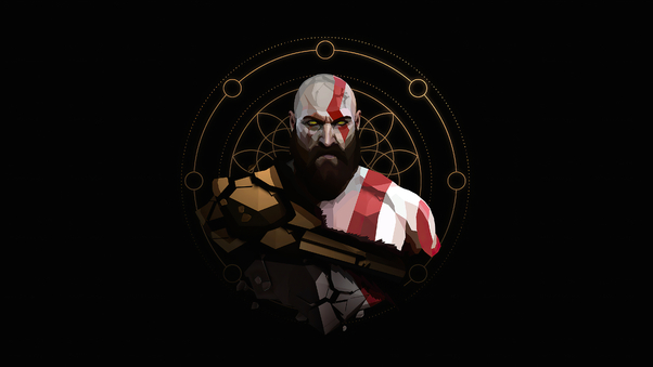 Kratos Minimal Artwork 4k Wallpaper