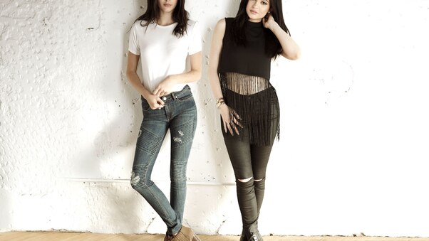 Kylie And Kendall Jenner PacSun Holiday Collection Wallpaper