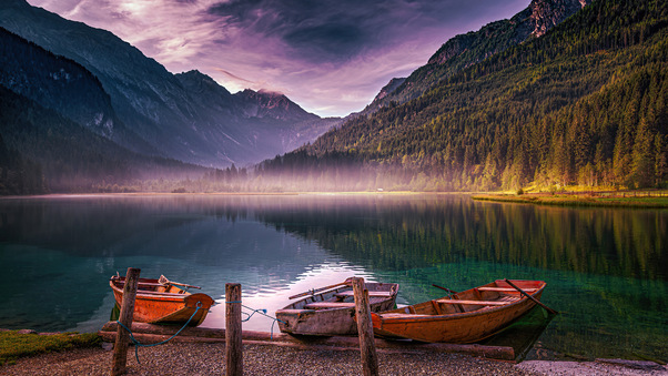 Lake Jagersee In Austria In Early Autumn 4k Wallpaper