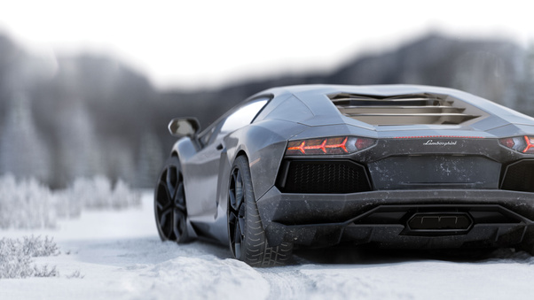 Lamborghini Aventador 5k Rear Wallpaper