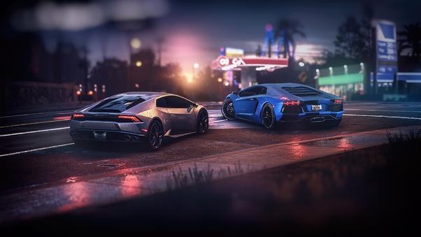 Lamborghini Aventador And Huracan GTA Online The Outrun Overdrive DLC Wallpaper