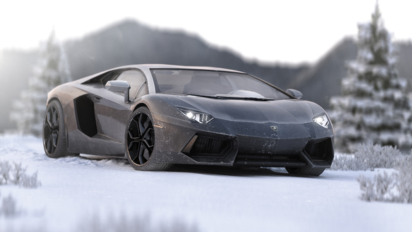 Lamborghini Aventador In Ice 5k Wallpaper