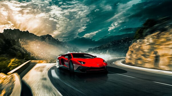 Lamborghini Aventador SV Drifting Wallpaper