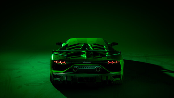 Lamborghini Aventador SVJ Rear Wallpaper