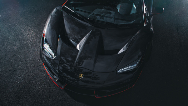 Lamborghini Centenario Coupe Front Black Carbon Wallpaper