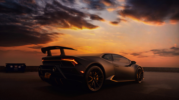 Lamborghini Epic Sunset 5k Wallpaper