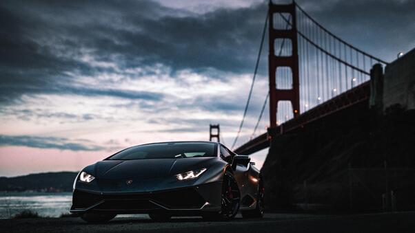 Lamborghini Huracan Golden Gate Bridge Wallpaper