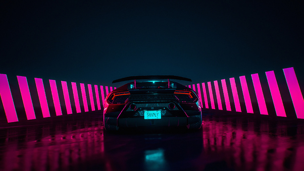 Lamborghini Huracan Rear4k Wallpaper