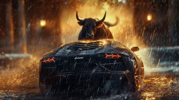 Lamborghini Revuelto Bull Car Wallpaper