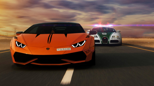 Lamborghini Robber And Bugatti Cop Wallpaper