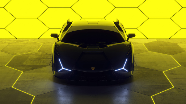 Lamborghini Sian Fluorescent 4k Wallpaper