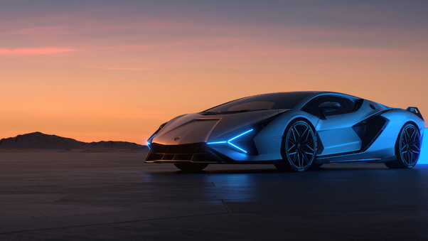 Lamborghini Sian Sunset Wallpaper