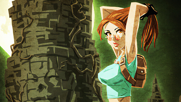Lara Croft Bit Art Wallpaper