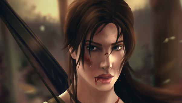Lara Croft In Tomb Raider Art Wallpaper