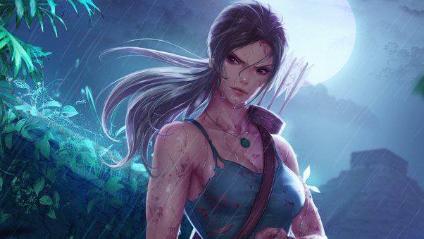 Lara Croft Tomb Raider In Jungle 5k Wallpaper