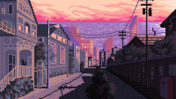 Late Afternoon Pixel Art Wallpaper