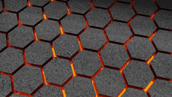 Lava Abstract Hexagon 3d Wallpaper