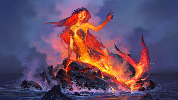 Lava Mermaid Wallpaper