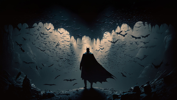 Legendary Batman In Batcave Wallpaper