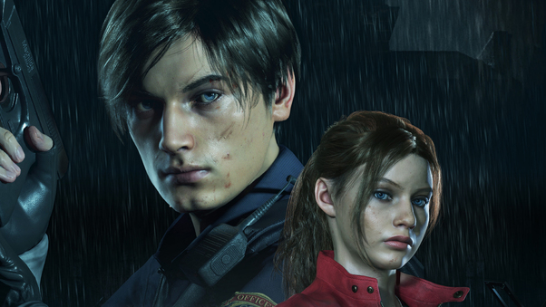 Leon And Claire In Resident Evil 2 Wallpaper
