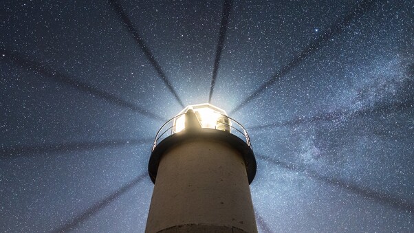 Lighthouse Stars Wallpaper