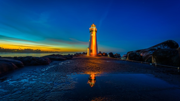 Lighthouses Sunrises And Sunsets USA Monterey Bay 4k Wallpaper