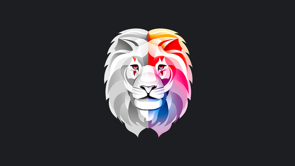 Lion Colorful Abstract Minimal 4k Wallpaper
