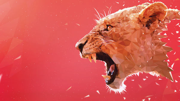 Lion Facet 5k Wallpaper