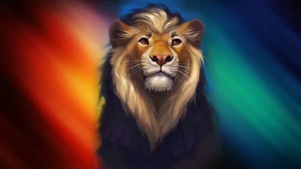 Lion Fantasy Colorful Art Wallpaper